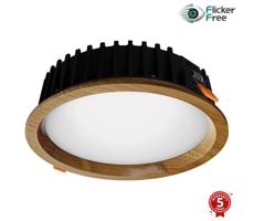 APLED - LED Oświetlenie RONDO WOODLINE LED/12W/230V 3000K śr. 20 cm dąb solidne drewno