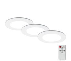 Briloner - ZESTAW 3x LED Łazienkowa oprawa wpuszczana LED/4,8W/230V IP44 + pilot