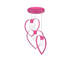 Dziecięca lampa wisząca LOVE 3xE27/60W/230V różowa