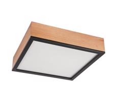 Lampa sufitowa OAK SQUARE 4xE27/15W/230V 39x39 cm dąb/czarna