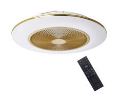 LED Ściemniany plafon z wentylatorem ARIA LED/38W/230V złoty+pilot