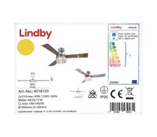 Lindby - Wentylator sufitowy ALVIN 2xE14/40W/230V