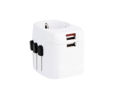 PA46 - Adapter podróżny do Wielkiej Brytanii, USA, Australii i Chin 230V + 2x port USB