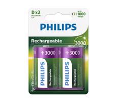 Philips R20B2A300/10 - 2 szt. Bateria akumulatorowa D MULTILIFE NiMH/1,2V/3000 mAh