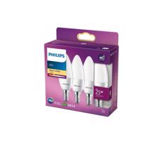 SET 3x LED Żarówka Philips B35 E14/4W/230V 2700K