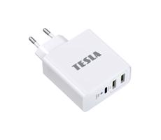 TESLA Electronics - Adapter ładowania USB-C 3w1 65W biały