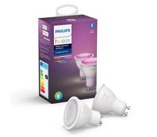 ZESTAW 2x LED Ściemnialna żarówka Philips WHITE AND COLOR AMBIANCE GU10/4,3W/230V 2000-6500K